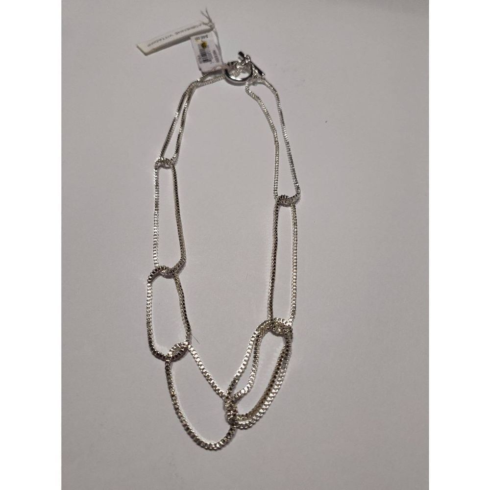 Adrienne Vittadini Silver Chains Loops Necklace Nwt